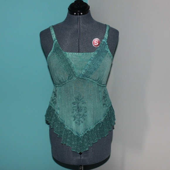 Rebellion Tops - Rebellion Medium Blue Tank Top Crop Top